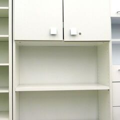 札幌市 清田区/キャビネット 書棚 食器棚 収納棚 ホワイト カギ無し