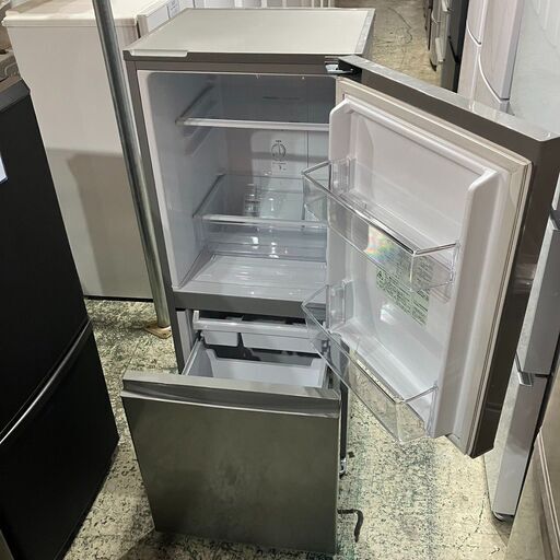 AQUA 2ドア冷凍冷蔵庫 AQR-13K(S) 126L 2021年製●E013M046