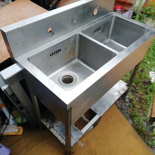 値下げシンク２槽ステンレス