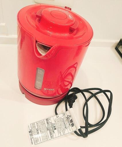 値下げ)美品)蒸気レス 電気ケトル わく子タイガー魔法瓶 PCJ-A081(R