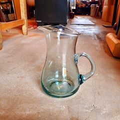涼しげなガラスピッチャー 花瓶 フラワーベース　/TJ-1197 2F