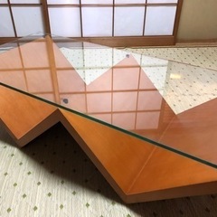 ローテーブル　ガラス天板