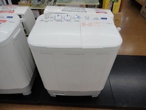 【店頭受け渡し】ヤマダ　二層式洗濯機　YWM-TD55G2　5.5Kg　2022年製　中古品