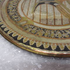 エジプト 金属製ハンドメイドプレート 直径25cm ☆アンティーク