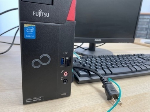 パソコン デスクトップPC キーボードマウスセット FUJITSU I-ODATA