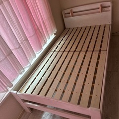 6月3日限定　シングルベッド木製　白　無料