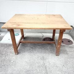 昭和レトロ木製作業台　テーブル　大きさ約１０６cm×７５cm　高...