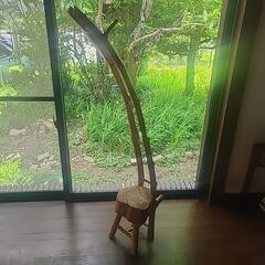 ハンガーラック　椅子　ハンドメイド　天然木