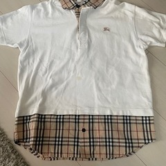 バーバリーロンドン 半袖 ポロシャツ 綿 ワンポイント 白 150