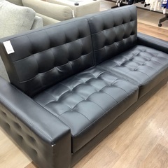 ブラック ソファベッド 合成皮革 幅195cm] 合皮ソファベッド(Nシールド ロック) ソファベッド ソファー