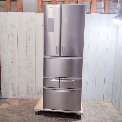 6/18 販売済IS 2015年製 TOSHIBA ノンフロン冷凍冷蔵庫 GR-H51FX(N) 510L 観音開き 自動製氷 東芝 菊倉HG