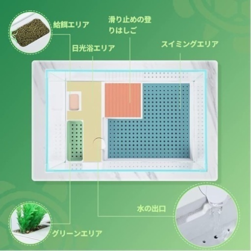 一点限り⭐️】亀 水槽 360°ガラス 60センチ 爬虫類 両生類