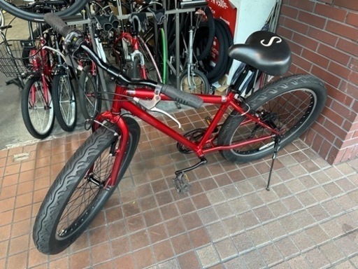 26インチ　ファットバイク　6speed　レッド