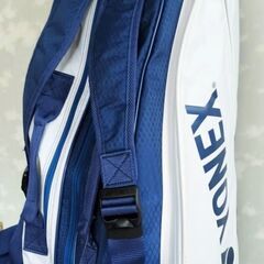 【新品】YONEXラケットバッグ6本シューズポケット付き白×青
