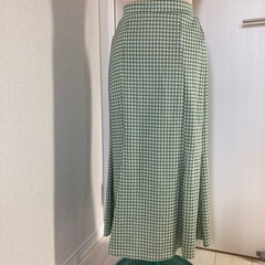 ギンガムチェック　緑　マーメイドスカート