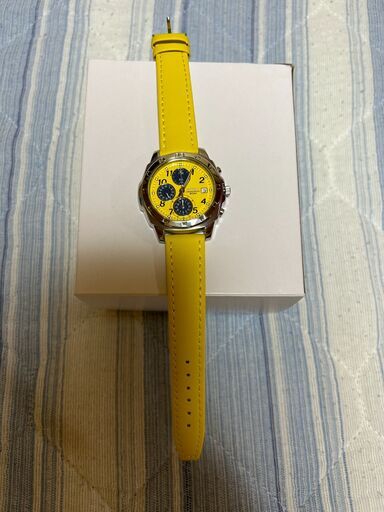 クロノグラフ 腕時計 メンズ イエロー×ネイビー SEIKO SND409P1