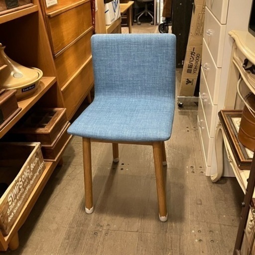【売約済み】　⭕️運搬無料サービスあり⭕️ IDEE STILT CHAIR  ダイニングチェア オーク材 椅子 チェア イデー スティルト シンプル ファブリック　北欧　食卓椅子　イス　ブルー
