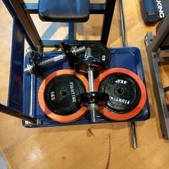 【モノマニア四日市店】ファイティングロード ベンチプレスセット ウェイト計75kg付【単品での購入不可】【引取限定・現状渡し】