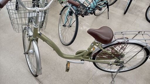 ★ジモティ割あり★  軽快車 24インチ 若草色 クリーニング済み TJ1025