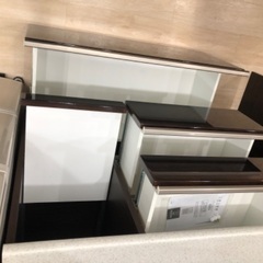 ニトリのスライド扉レンジボード（ダークブラウン）のご紹介です