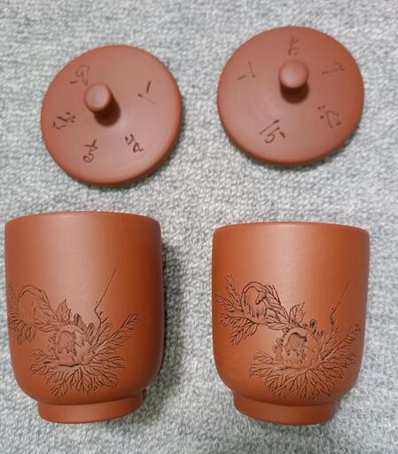 （未使用）常滑焼　ペア蓋付き湯呑み茶碗