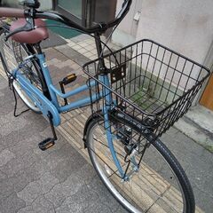 26吋 ファッションタウンサイクル シングル/ブルーXブラック