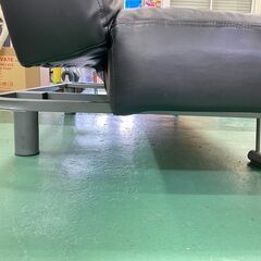 ☆ニトリ☆ ソファベッド 3P ブラック レザー 調節可 3人掛け 合成皮革 