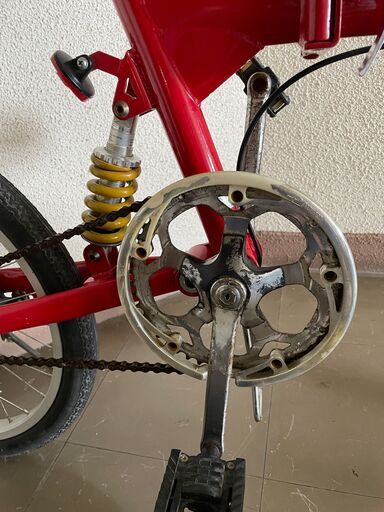 【北見市発】折り畳み自転車SKYMAX JM KQ1657 ギアなし 20インチ 赤 (E1717wY)