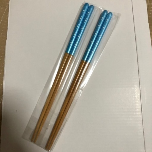 お箸　パール　水色　涼しげ　キラキラ
