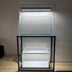 美品テラリウム600水槽、GEXスリム450、GEX水槽台セット