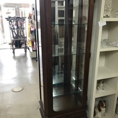 ☆値下げ☆ A2306-149 5段収納キャビネット　三面ガラス　引き出し付き　汚れ　キズあり