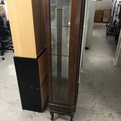 ☆値下げ☆ A2306-149 5段収納キャビネット　三面ガラス　引き出し付き　汚れ　キズあり