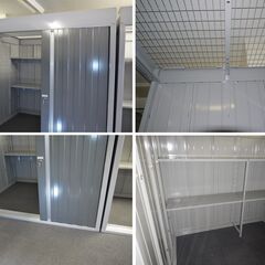 【ヤ取終了6/16】≪T260ジ-③≫ 屋内用 中型物置 幅2210x奥行1790 3枚引戸 イナバ物置フォルタシリーズ? レンタル倉庫 室内使用/分解保管 現状品