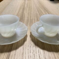 ファイヤーキング　ホワイトスワール　デミタス＆ソーサー