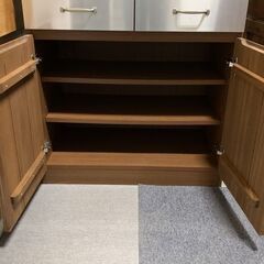 希少廃盤モデル unico/ウニコ カップボード STRADA/ストラーダ W80 ダイニング キッチン アッシュ材 食器棚 中古家具 店頭引取歓迎 R7172)