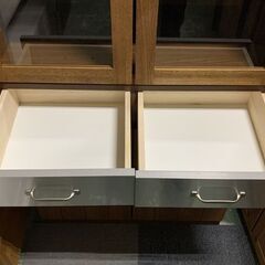 希少廃盤モデル unico/ウニコ カップボード STRADA/ストラーダ W80 ダイニング キッチン アッシュ材 食器棚 中古家具 店頭引取歓迎 R7172)