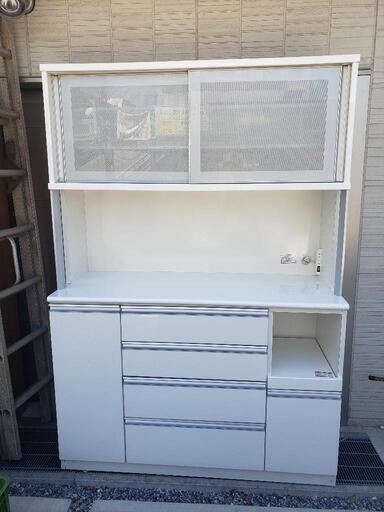 ニトリ キッチンボード 食器棚 幅140cm リベラ LIBERA-140HKB-WH ホワイト