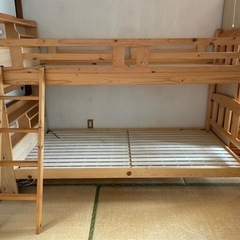 2段ベッド 木製 レトロ 寝具 ベッド シングル No.2307