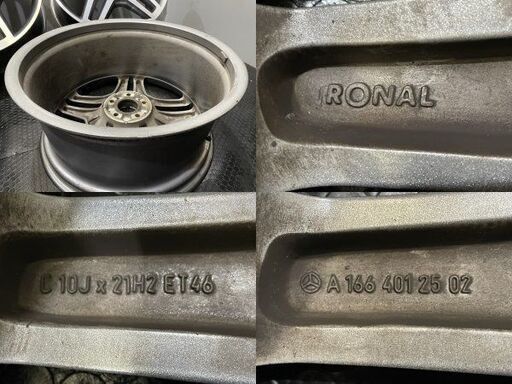 メルセデスベンツ GLS AMG 純正ホイール RONAL製 21インチ 4本 10J5HPCD112+46 A1664012502　(VHI284)クレジットカード QRコード決済可能 メルセデスベンツ GLS AMG 純正ホイール RONAL製 21インチ 4本