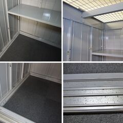 ≪T263ジ-⑧≫ 屋内用 中型物置 連続型 幅1530+幅1530 奥行1370 2室タイプ イナバ物置? レンタル倉庫 室内使用/分解保管 現状品