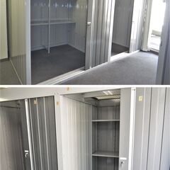 【ヤ取6/23終了】≪T264ジ-⑨≫ 屋内用 中型物置 連続型 幅1790+幅1530 奥行1790 2室タイプ イナバ物置? レンタル倉庫 室内使用/分解保管 現状品