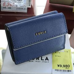 FURLA　三つ折り財布　ブルー　未使用品