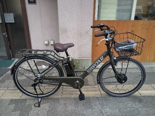 [BRIDGESTONE] STEPCRUZ(ステップクルーズ)26吋 電動アシスト自転車 回生バッテリーB300+充電器(マットカーキ)