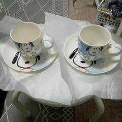 【新品未使用】スヌーピーコーヒーカップ  小皿セット