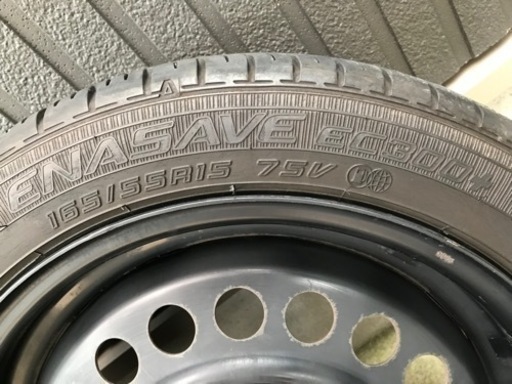 チョイ引っ張り！フィット 純正スチール 165/55R15 4本セット  