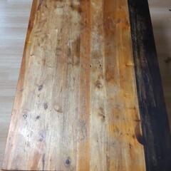 アンティーク風　テーブル　木板　鉄脚