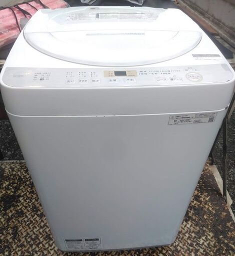 シャープ 6Kg 全自動洗濯機 ES-GE6C-W 2019年製