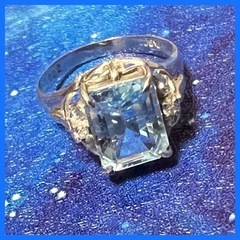 天然ブルートパーズ 大粒 3.5ct   プラチナPT900 指輪 リング