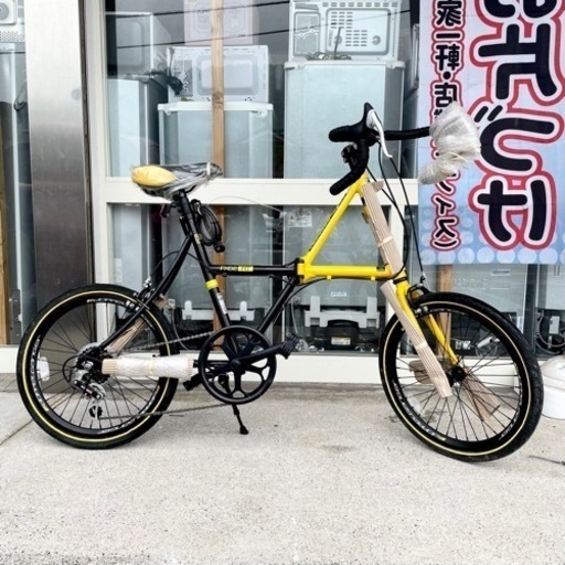 最終値下げ‼️【未使用品‼️】ドッペルギャンガー 20インチ折りたたみ自転車 シマノ製7段変速ギア ドロップハンドル イエロー♪
