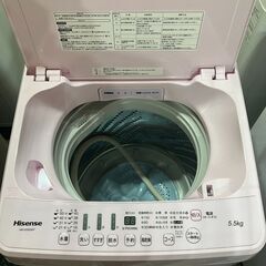 Hisense ハイセンス 全自動 洗濯機 HW-55E5KP 5.5㎏ ピンク ○BA06W001